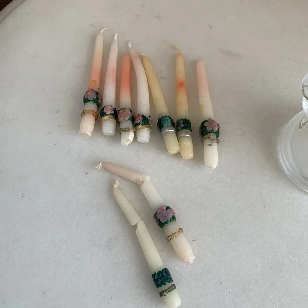 Dollhouse‎ Miniature Victorian Candelabra And 12 Real Wax Candles Flaws 5.5